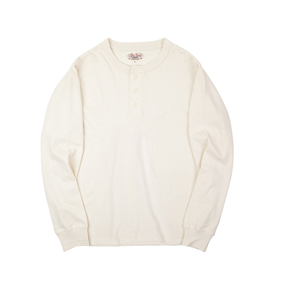 长袖亨利领T恤重磅纯棉打底衫