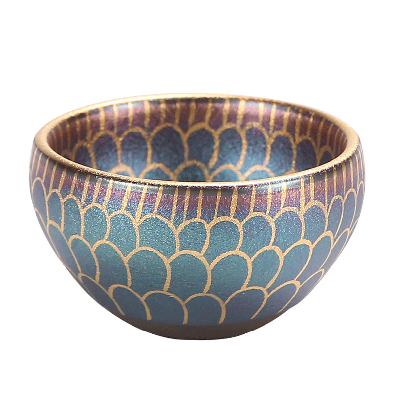 纯手工建盏茶杯主人杯单杯大号茶碗铁胎佛莲盏莲花盏个人专用茶盏