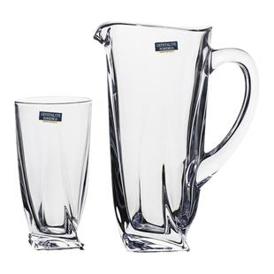 捷克BOHEMIA进口水晶玻璃冷水凉开水壶饮料水具套装家用扎啤杯