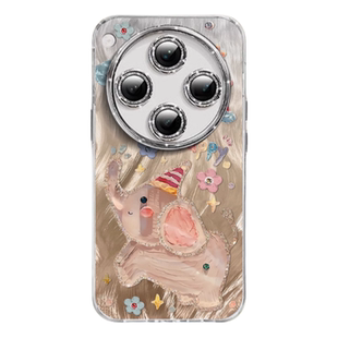 羽纱Happy小飞象适用oppofindx8pro手机壳oppofindx8s闪粉带镜头膜壳x8新款OPPO保护套男女findx8pro卡通x7