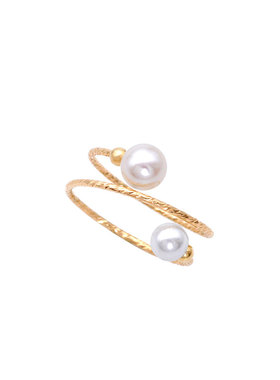 珍珠戒指女纯银简约时尚个性