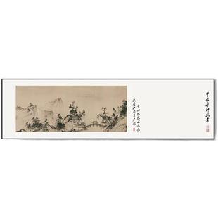 茶室横版横幅挂画民宿酒店背景墙壁画新中式油画布软装装饰画定制