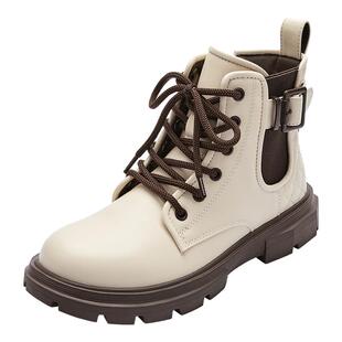 巴拉巴拉童鞋儿童靴子马丁靴女童秋冬防滑短靴复古英伦风鞋子潮流