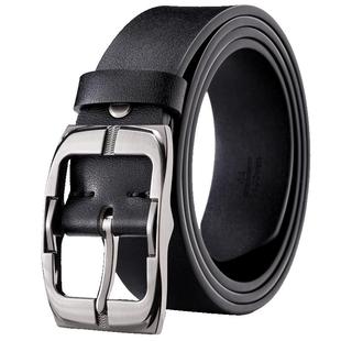 袋鼠皮带男士真皮针扣腰带2026新款正品休闲男款纯牛皮中年人裤带