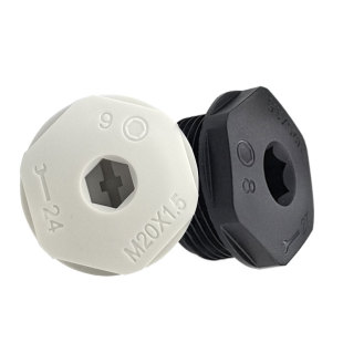 防水堵头内六角尼龙螺母橡胶平垫0型圈塑料外螺纹盲堵塞密封闷盖