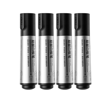 得力白板笔直液式培训会议室好写易擦大容量胖胖笔墨水粗头笔油墨笔写字笔细头办公用品顺滑可擦大头笔教师