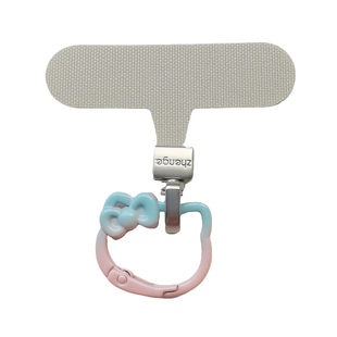 可爱猫圆扣夹片手机挂绳薄垫片不顶壳不影响充电手机链串环挂钩扣连接片金属圆圈结实耐用帆布卡条挂件通用新