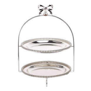 包邮单层两层三层蝴蝶结蛋糕架水果蛋糕盘 珍珠盘点心托盘水果盘