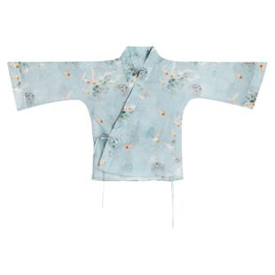 鱼隐溪丨一城风絮丨夏季中式汉元素交领轻薄麻印花上衣日常百搭女