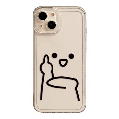 竖中指手机壳搞怪趣味鄙视表情包