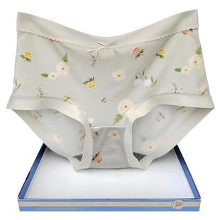 彩田内裤女冰丝锦纶中腰15291高腰15292印花无痕边包臀速干青年夏