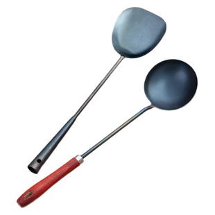 铲子锅铲炒勺铁勺熟铁炒菜手工锻打老式长柄家用无涂层章丘铁锅