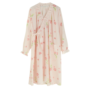 富朵月子服夏季薄款产后孕妇睡裙月子哺乳衣纯棉纱布产妇待产裙