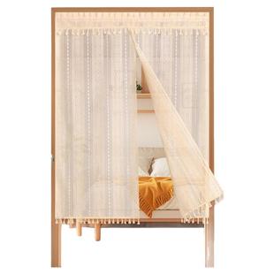 蕾丝布艺门帘隔断帘卧室遮挡帘免打孔半帘纱帘厨帘柜帘布艺法式