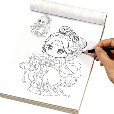 学生Q版古风公主美少女素描绘画7