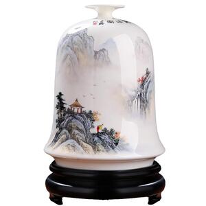 陶瓷国风手绘山水花瓶观瀑图