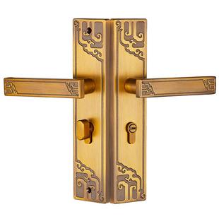 三环中式门锁三件套装静音通用型室内卧室实木门新品执手锁具祥云