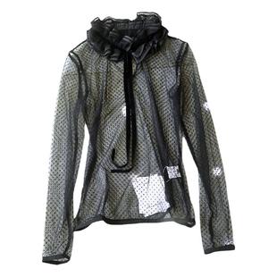 2024秋冬新款订制 欧货网纱蕾丝打底衫 欧州站洋气荷叶领小衫女