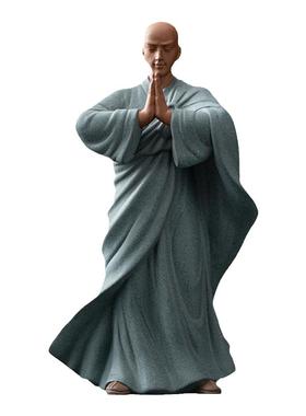 晨翔创意小和尚摆件禅意陶瓷人物