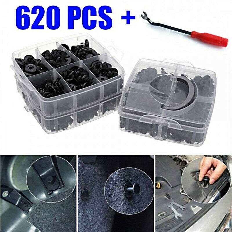 620pcs盒装卡扣 汽车挡泥板保险杠车身面板铆钉 汽车紧固件夹子