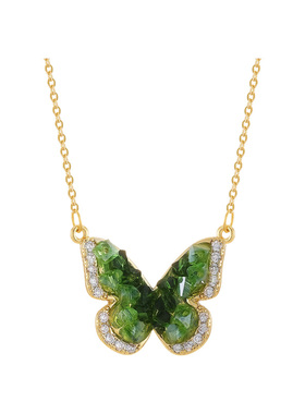 绿色蝴蝶项链高级感轻奢小众精致