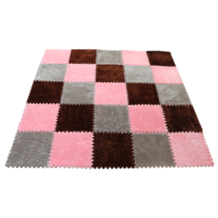 拼接绒毛地垫ins风房间地毯床边地板垫卧室全铺客厅飘窗欧式家用