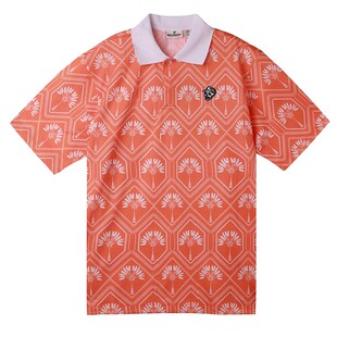 DEVEREUX高尔夫棕榈叶复古时尚透气POLO衫 运动休闲短袖翻领T恤男
