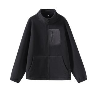 班尼路加绒女装外套2025新款冬季冲锋衣内胆保暖摇粒绒加厚上衣M