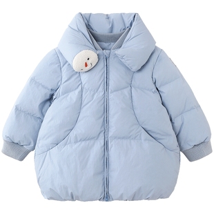 【商场同款】英氏雪人童趣羽绒服男童秋冬休闲保暖儿童外套超韧绒