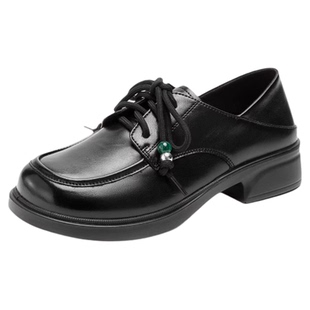 奥康 女鞋2026春季新款系带小皮鞋复古简约学院jk英伦风乐福鞋