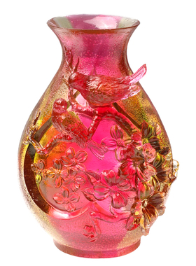 古东东手工琉璃花瓶中式婚庆摆件