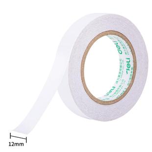 得力双面胶带单卷装学生用高粘度手工棉纸胶带两面胶强力透明易撕不易留痕胶布固定墙面儿童胶带