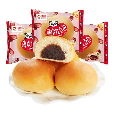 盼盼豆沙包薄皮红豆味糕点早餐面包下午茶甜点蛋糕夜宵点心小零食