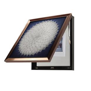 瑞杰 电表箱画《菩提树叶》推拉液压配电源画 遮挡开关立体装饰画