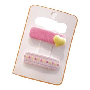 新款儿童布艺夹子爱心发夹可爱女童BB夹刘海碎发后脑勺侧边夹子