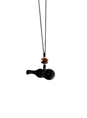 新中式黑色葫芦项链毛衣链长款