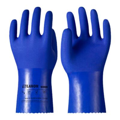 兰浪耐油加厚PVC耐磨浸塑手套