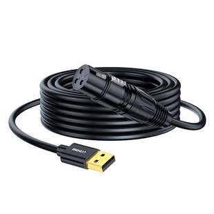 绿众USB转卡侬动圈麦话筒公线卡农母接口卡龙头XLR麦克风连接笔记本电脑台式机直播录音数据转换线