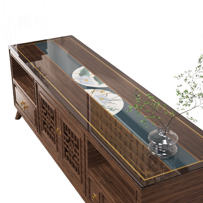 新中式软玻璃pvc电视柜防水桌垫