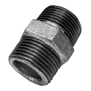 镀锌外丝直接内接玛钢铸铁六角对丝接头4分6分1寸DN15水暖20消防