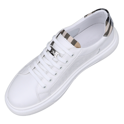 韩版拼接格子口男士小白鞋板鞋