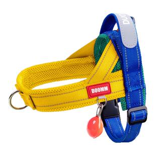 背心式狗狗牵引绳马鞍式胸背带夏透气不勒脖小狗项圈反光遛狗绳子