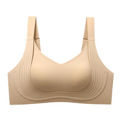 润微提拉防下垂大胸显小红色本命年内衣女无痕收副乳美背薄款文胸