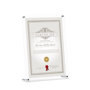 亚克力双面透明证书相框摆台a4b5A3装裱专利荣誉授权书展示架定制