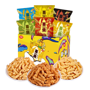 四洲粟一烧粟米棒玉米条办公室膨化休闲小零食混合装32克7包小吃