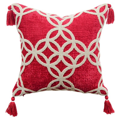 法式马年高级红抱枕新中式轻奢