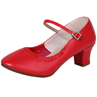 四季软底软面现代舞鞋跳舞鞋女款广场舞舞蹈鞋女士高跟加厚牛筋底