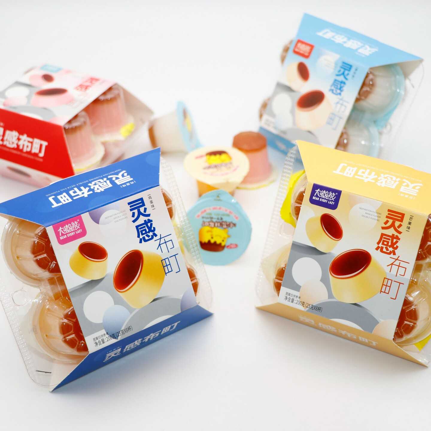 双层焦糖鸡蛋味芒果冻儿童小零食在在网红休闲同款新老包装随机发