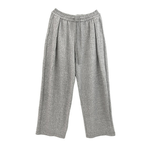 eihey诶嘿秋冬浅灰色细条纹裤子宽松慵懒风松弛感卫裤直筒裤长裤
