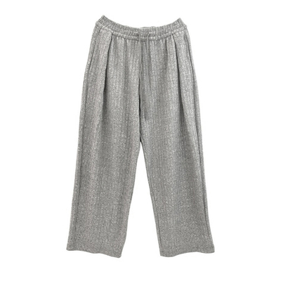 eihey诶嘿早春浅灰色细条纹裤子宽松慵懒风松弛感卫裤直筒裤长裤